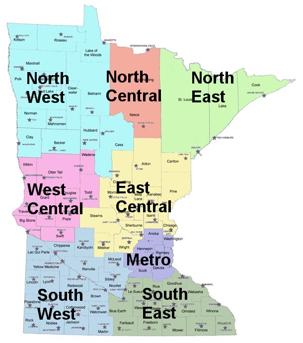 Regions of MN